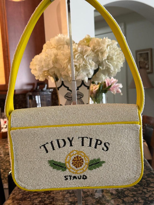 Trending Beaded Bags and Resort Collection - STAUD Tommy Beaded Tidy Tips Shoulder Bag