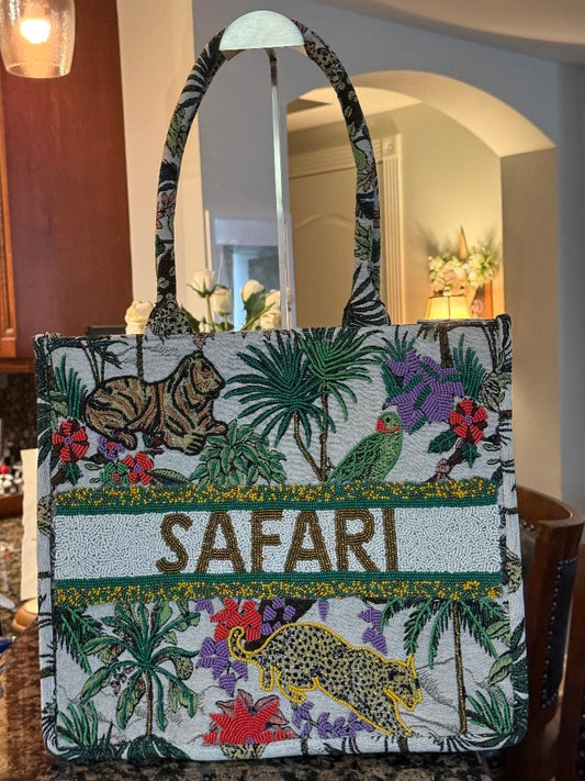 Trending Beaded Bags and Resort Collection - America & Beyond Safari Beaded Tote