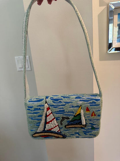 Trending Beaded Bags and Resort Collection - Sailboat Ocean Scene