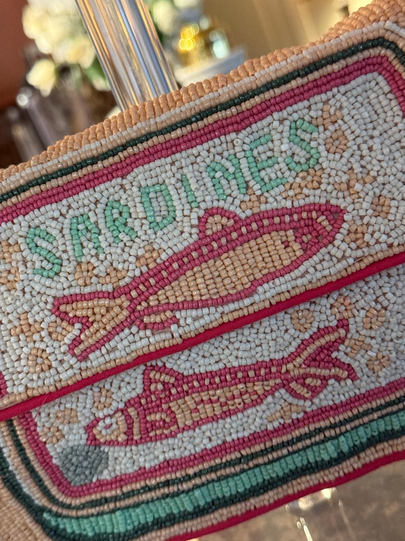 Trending Beaded Bags and Resort Collection - Sardine Pink Beaded Shoulder Bag