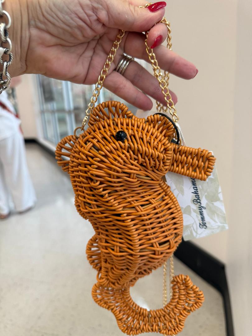 Trending Beaded Bags and Resort Collection - Tommy Bahama Wicker Seahorse Crossbody