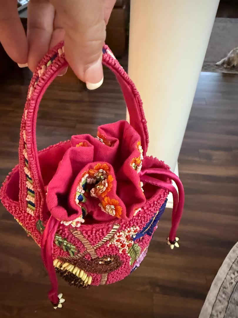 Trending Beaded Bags and Resort Collection - Beaded Sloth Small Bucket Tote