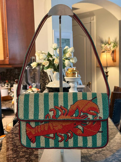 Trending Beaded Bags and Resort Collection - STAUD Beaded Lobster Shoulder Bag