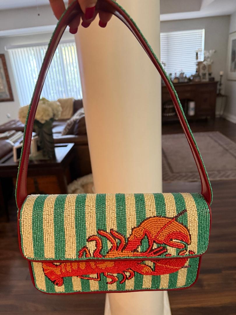 Trending Beaded Bags and Resort Collection - STAUD Beaded Lobster Shoulder Bag