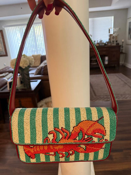 Trending Beaded Bags and Resort Collection - STAUD Beaded Lobster Shoulder Bag