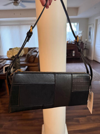 Trending Beaded Bags and Resort Collection - Steve Madden Black Leather Shoulder Bag