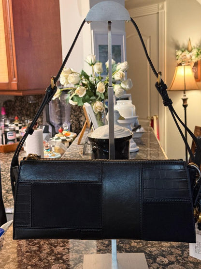 Trending Beaded Bags and Resort Collection - Steve Madden Black Leather Shoulder Bag