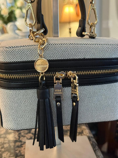 Trending Beaded Bags and Resort Collection - Steve Madden Black Vanity Crossbody