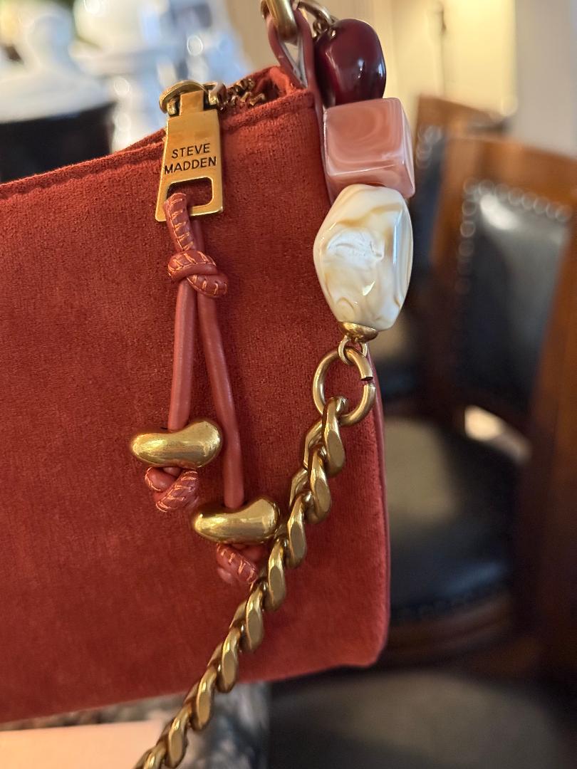 Trending Beaded Bags and Resort Collection - Steve Madden Rust Suede Shoulder Bag