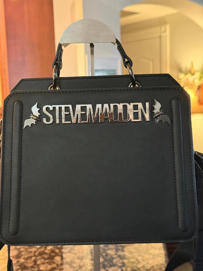 Trending Beaded Bags and Resort Collection - Steve Madden Black Bat Tote Bag