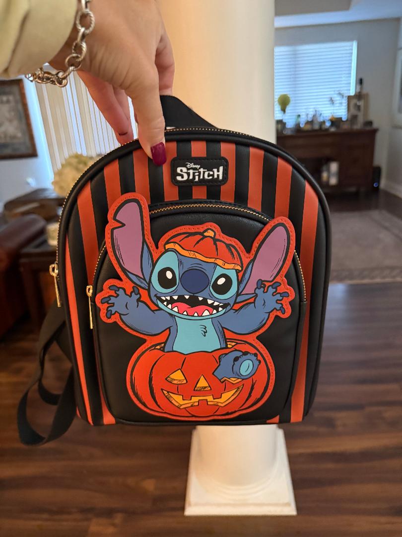 Trending Beaded Bags and Resort Collection - Stitch Halloween Black & Orange Backpack