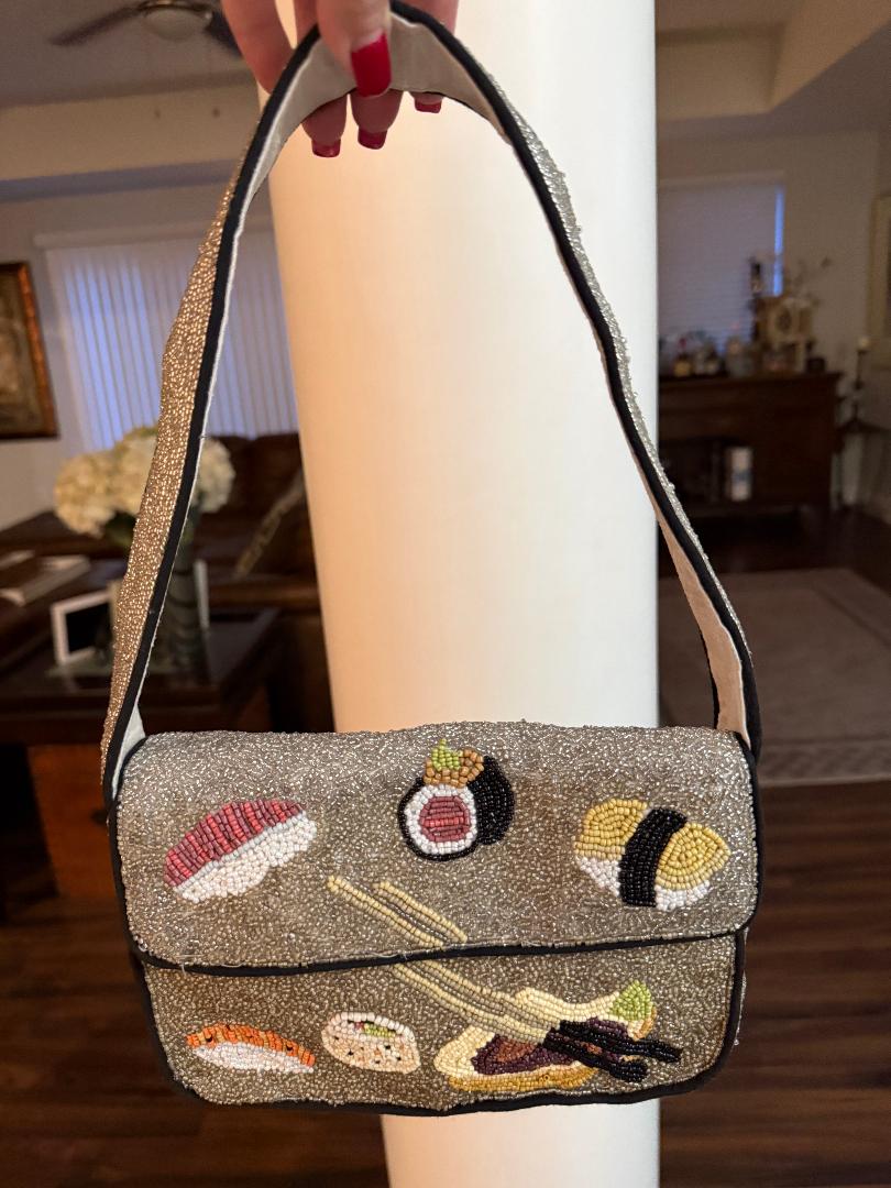 Trending Beaded Bags and Resort Collection - Sol Mer Sushi Beaded Shoulder Bag