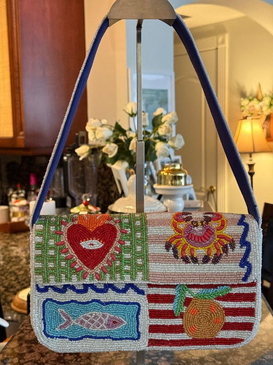 Trending Beaded Bags and Resort Collection - America & Beyond Sun & Sea Beaded Shoulder Bag
