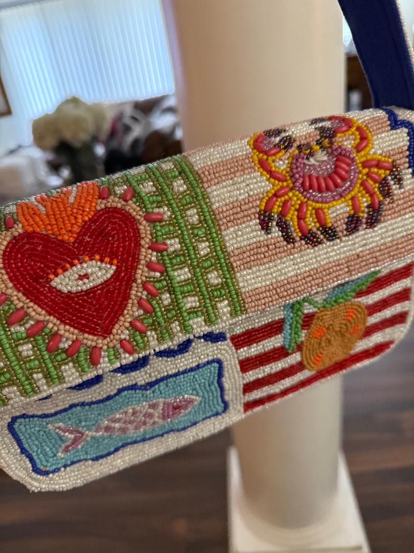 Trending Beaded Bags and Resort Collection - America & Beyond Sun & Sea Beaded Shoulder Bag