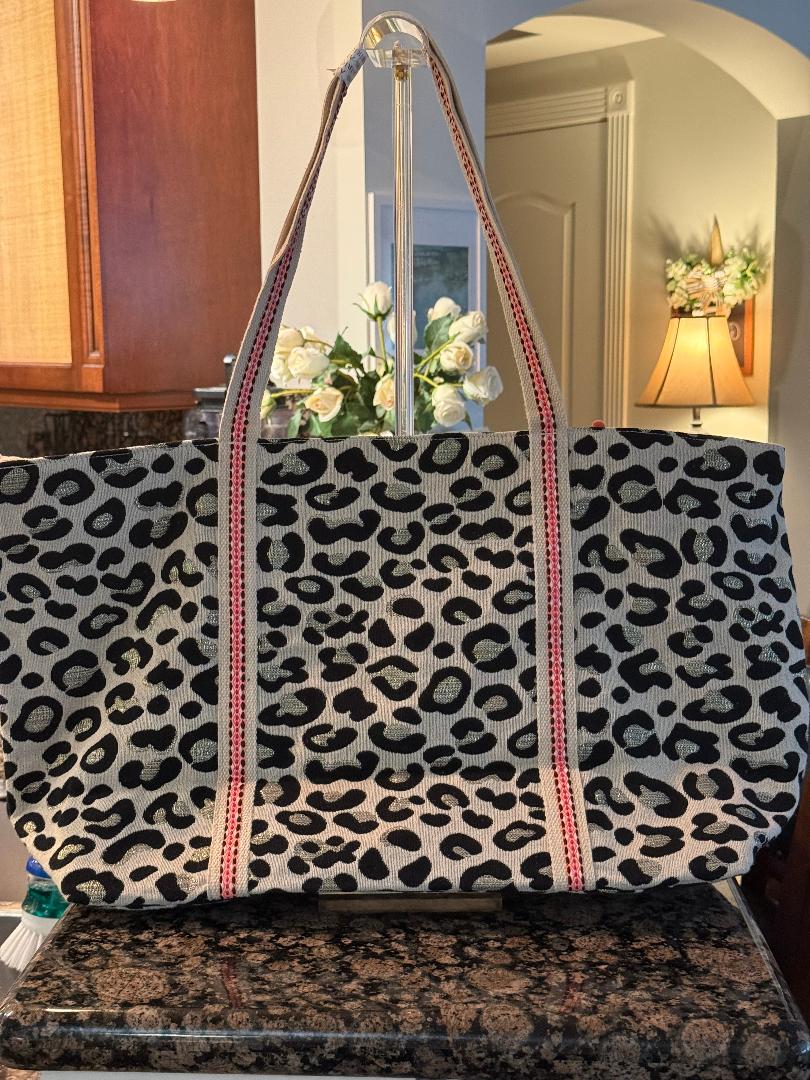Trending Beaded Bags and Resort Collection - America & Beyond Oversized Leopard/Tiger Large Tote