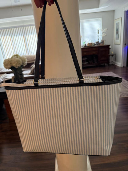 Trending Beaded Bags and Resort Collection - Tommy Hilfiger Blue Striped Shopping Tote