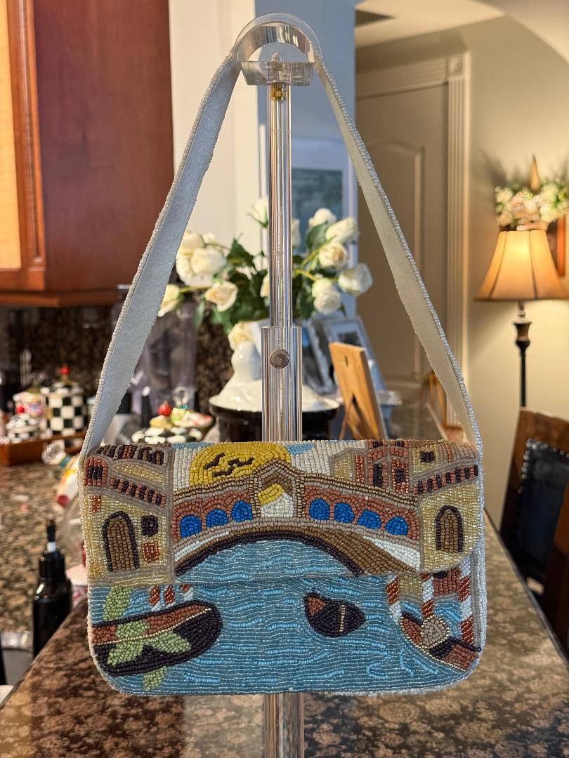 Trending Beaded Bags and Resort Collection - Venice Bridge – Italian Canal Scene