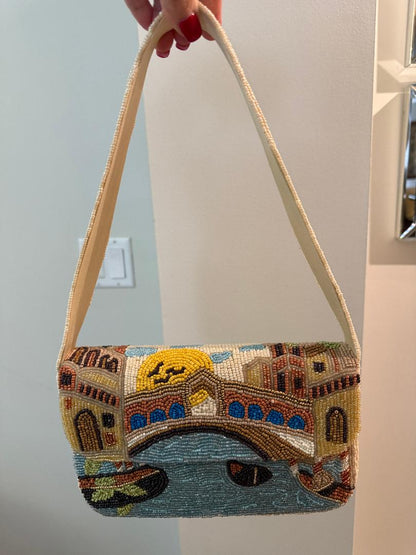 Trending Beaded Bags and Resort Collection - Venice Bridge – Italian Canal Scene