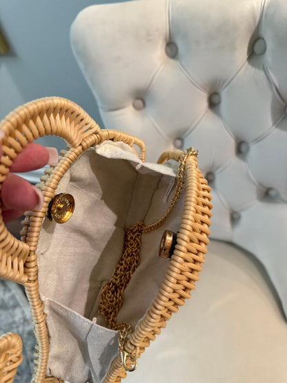Trending Beaded Bags and Resort Collection - Tommy Bahama Wicker Whale Crossbody with Gold Chain