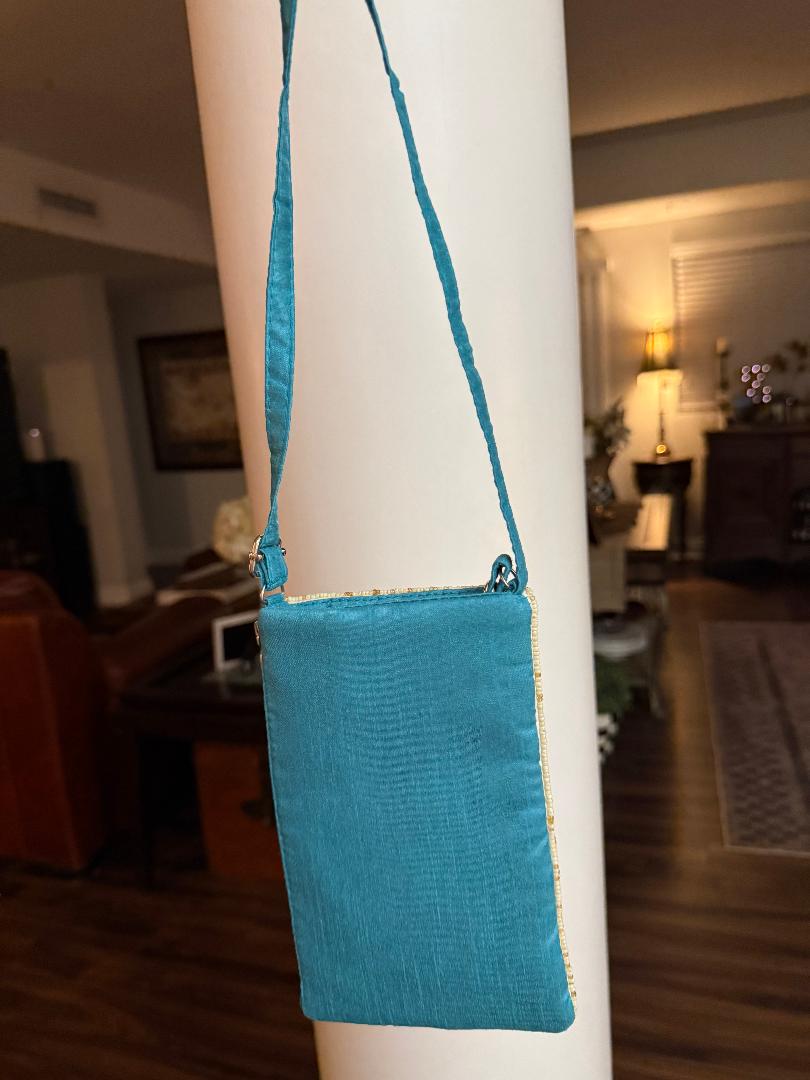 Trending Beaded Bags and Resort Collection - Mermaid Turquoise Tail Crossbody Bag