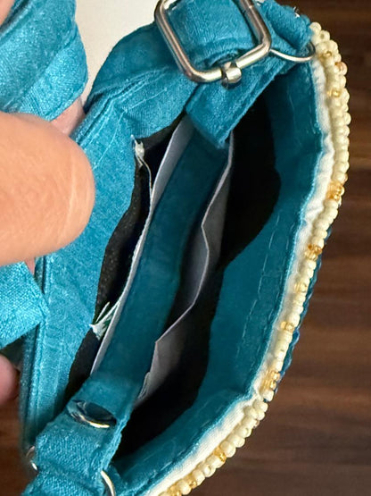Trending Beaded Bags and Resort Collection - Mermaid Turquoise Tail Crossbody Bag