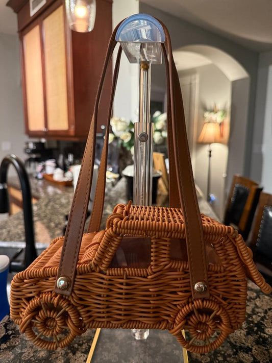 Wicker jeep purse with wheels 