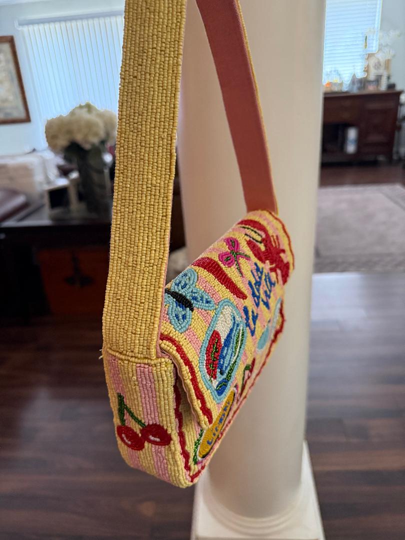 Trending Beaded Bags and Resort Collection - America & Beyond Yellow La Dolce Vita Beaded Shoulder Bag
