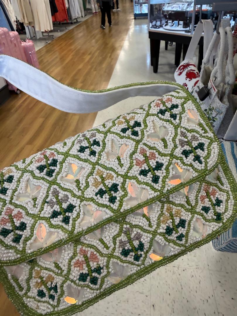Decorative rug with intricate patterns on a store floor