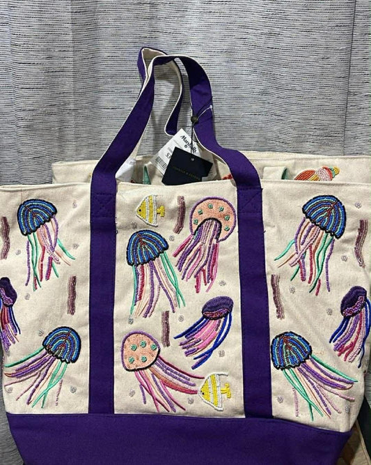 Trending Beaded Bags and Resort Collection - Jellyfish Tote
