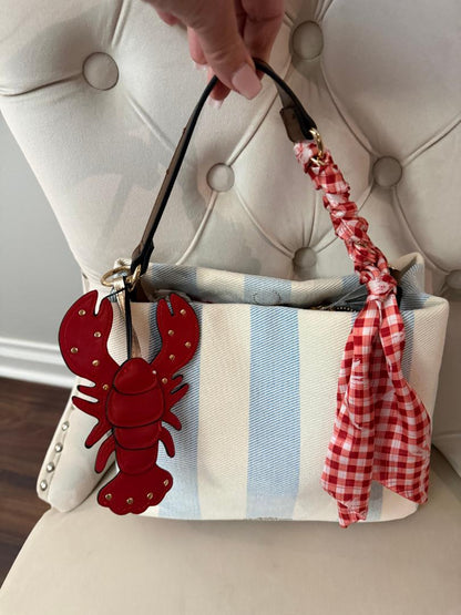 Trending Beaded Bags and Resort Collection - BCBG Lobster Blue White Stripe with Lobster Charm