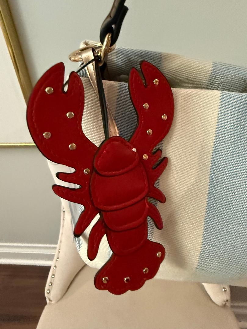 Trending Beaded Bags and Resort Collection - BCBG Lobster Blue White Stripe with Lobster Charm