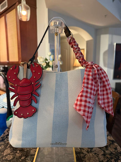 Trending Beaded Bags and Resort Collection - BCBG Lobster Blue White Stripe with Lobster Charm