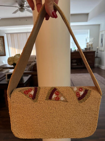 Trending Beaded Bags and Resort Collection - Pizza Beaded Shoulder Bag
